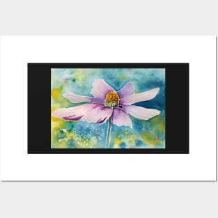 Pink Flower Watercolor Art Posters and Art